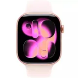 Apple Watch Series 11 GPS 46mm Rose Gold Aluminium Case with Light Blush Sport Band - M/L,Model A3333