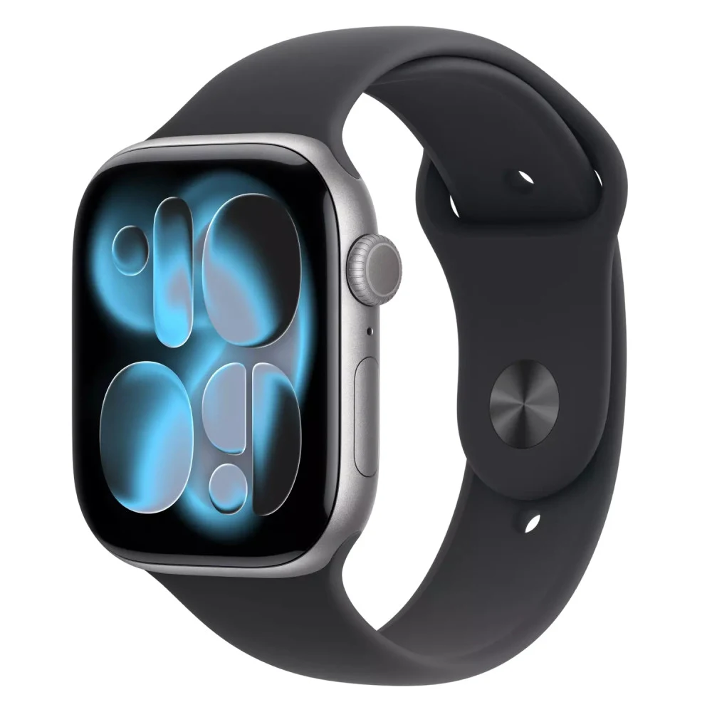 Apple Watch Series 11 GPS 46mm Space Grey Aluminium Case with Black Sport Band - S/M,Model A3333
