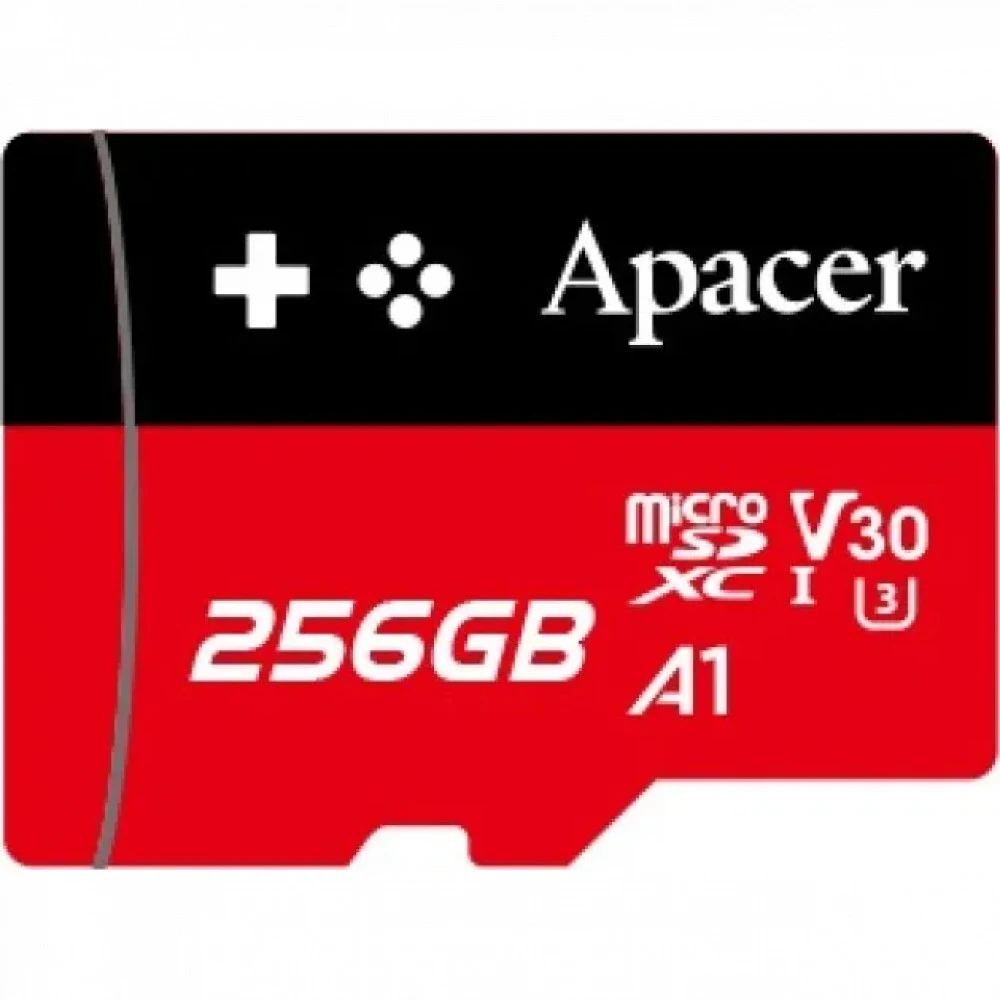 Карта памяти Micro SDXC 256GB Apacer, Class 10 UHS-I U3, A1, 100/80 Мбайт/с