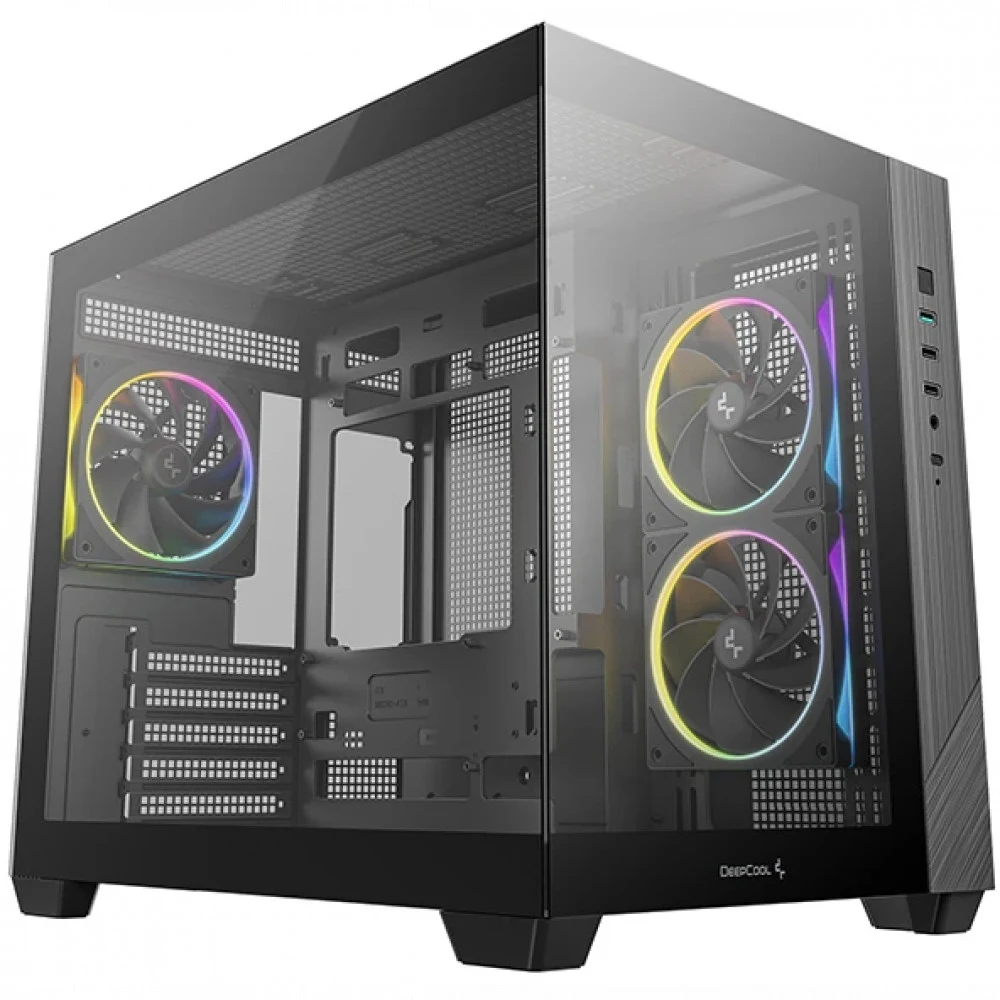 Корпус Deepcool CG330 3F черный без БП mATX 6x120mm 4x140mm 2xUSB2.0 1xUSB3.0 audio bott PSU