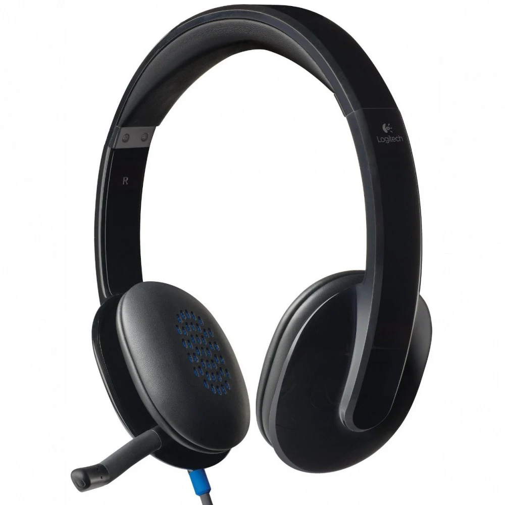 Гарнитура Logitech H540 (981-000480) черная, USB, 20-20000 Гц, накладная конструкция, поворотный микрофон, кабель 1.8м