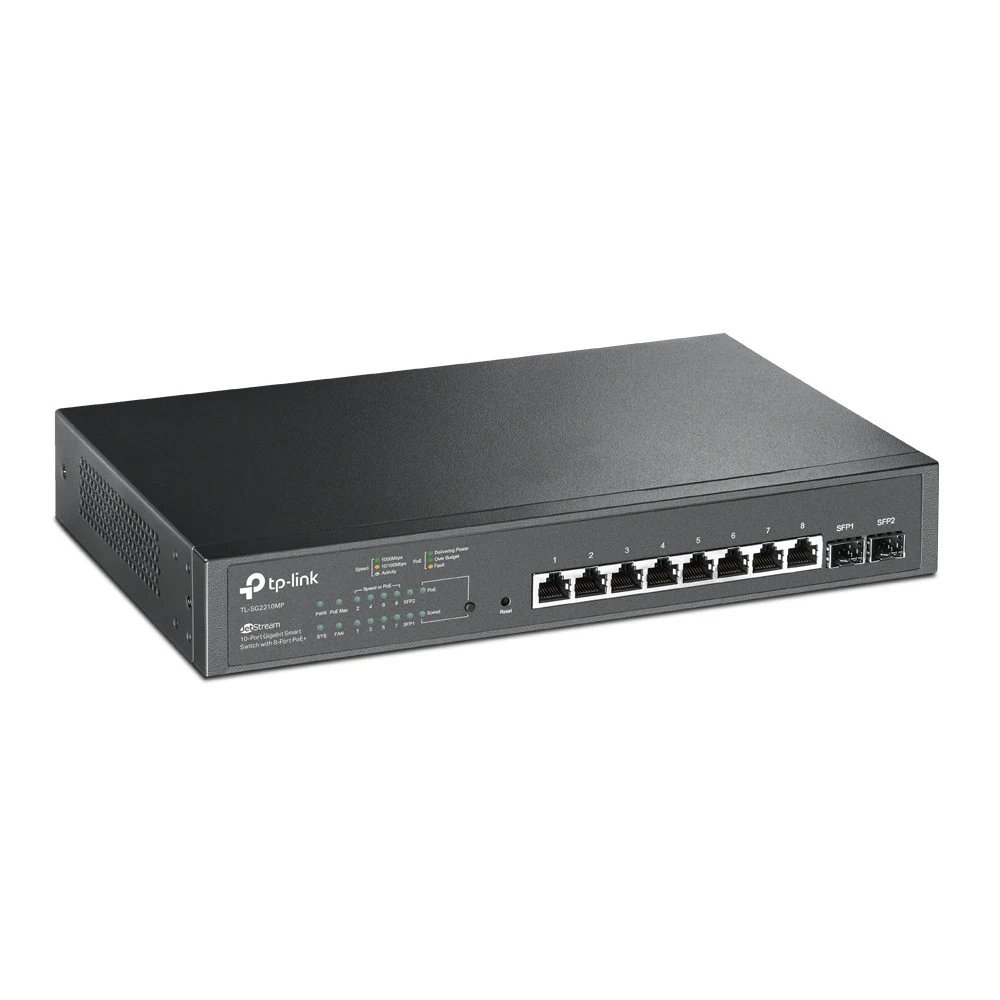 Switch 8 port TP-Link TL-SG2210MP, 8x10/100/1000 Мбит/с RJ-45, POE (150Вт), 2xGigabit SFP