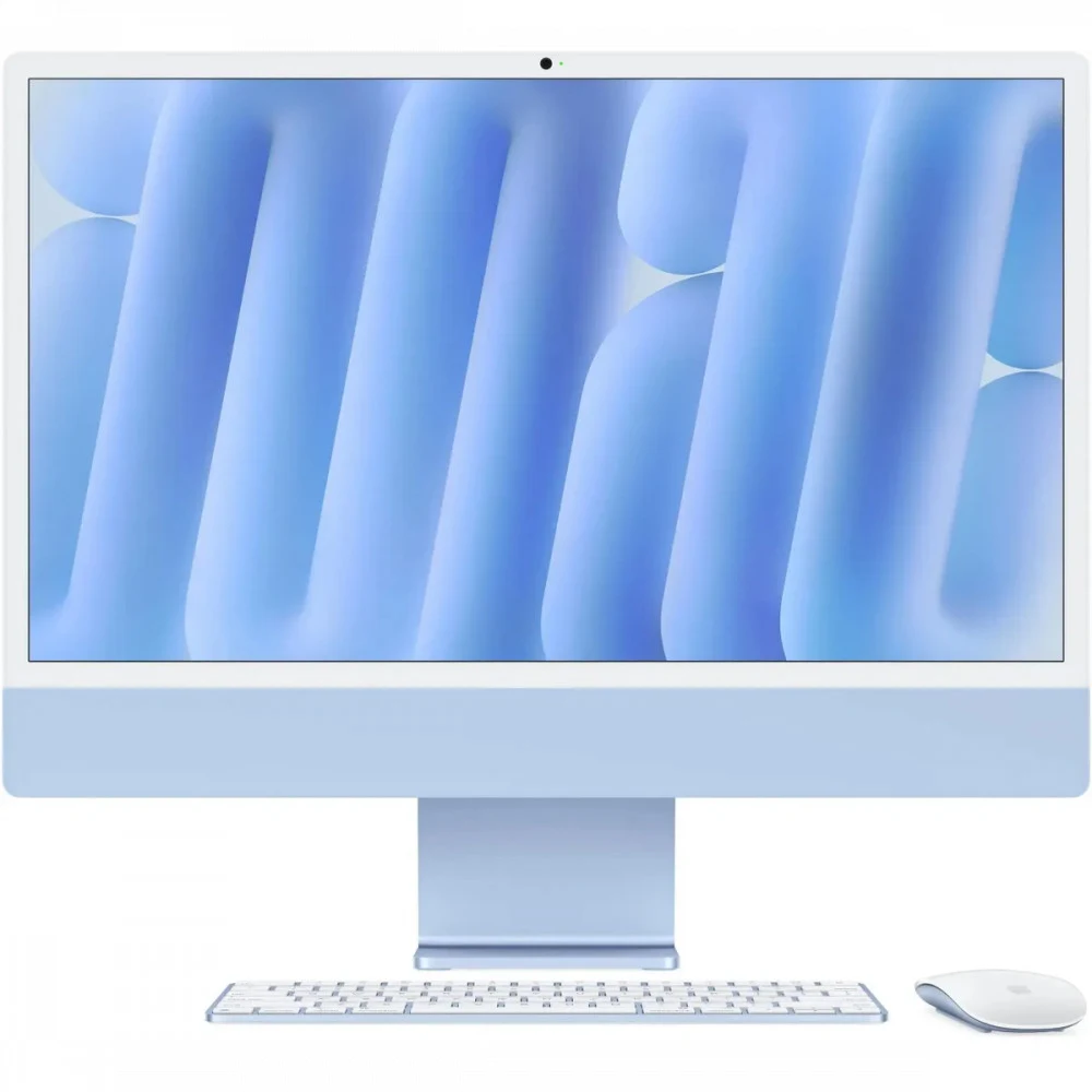 Моноблок Apple iMac A3247 24" 4.5K M4 8 core (4) 16Gb SSD256Gb 8 core GPU macOS WiFi BT 143W клавиатура мышь Cam синий 4480x2520