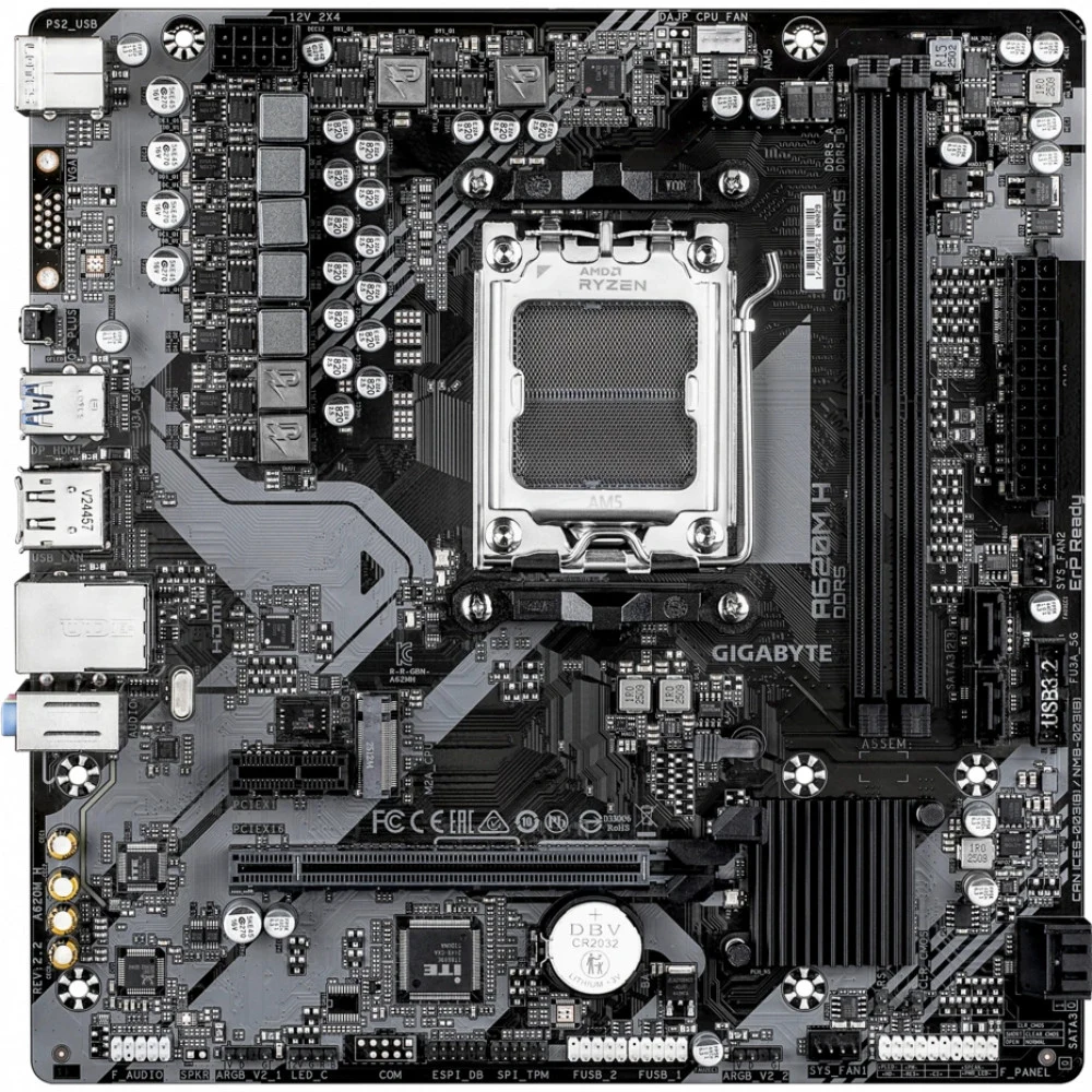 Материнская плата GIGABYTE AMD A620 SAM5 MATX A620M H 2.2