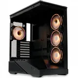 Корпус без блока питания/ Case HSPD F711, Panoramic Full Tower, Black, TG, 0.7 SPCC, 4x120mm ARGB (FN027) ATX, mATX, mITX 190/420/280mm 2x2.5", 2x3.5", 7xPCI 1xUSB-A 3.0, 1xUSB-C 445x235x475mm