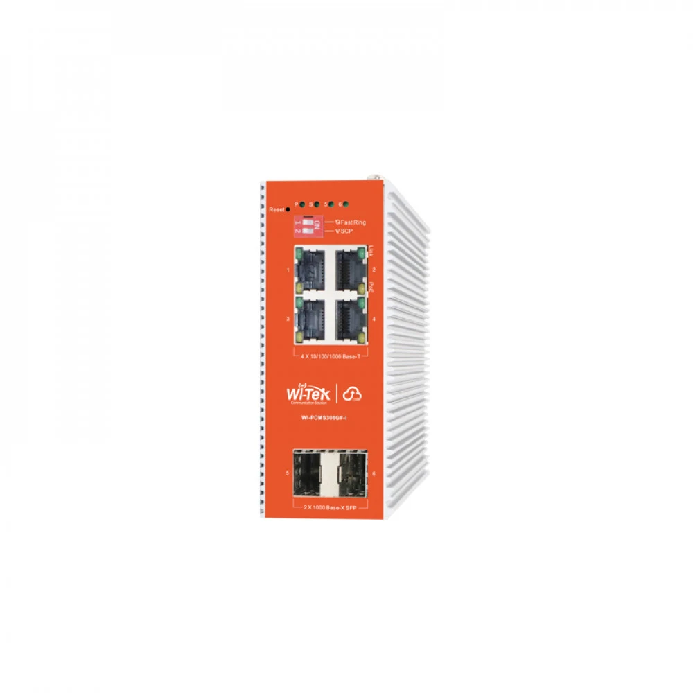 Wi-Tek WI-PCMS306GF-I Промышленный 4-портовый управляемый коммутатор PoE