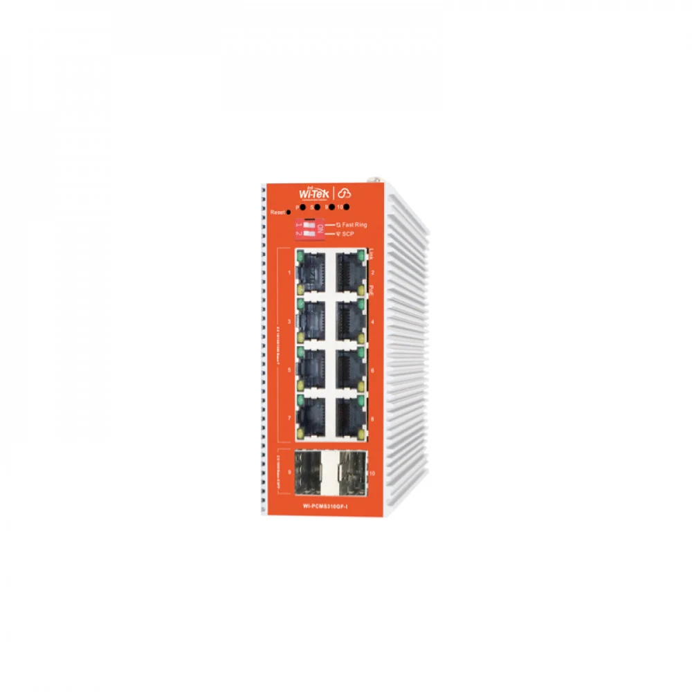 Wi-Tek WI-PCMS310GF-I Промышленный 8-портовый управляемый коммутатор PoE