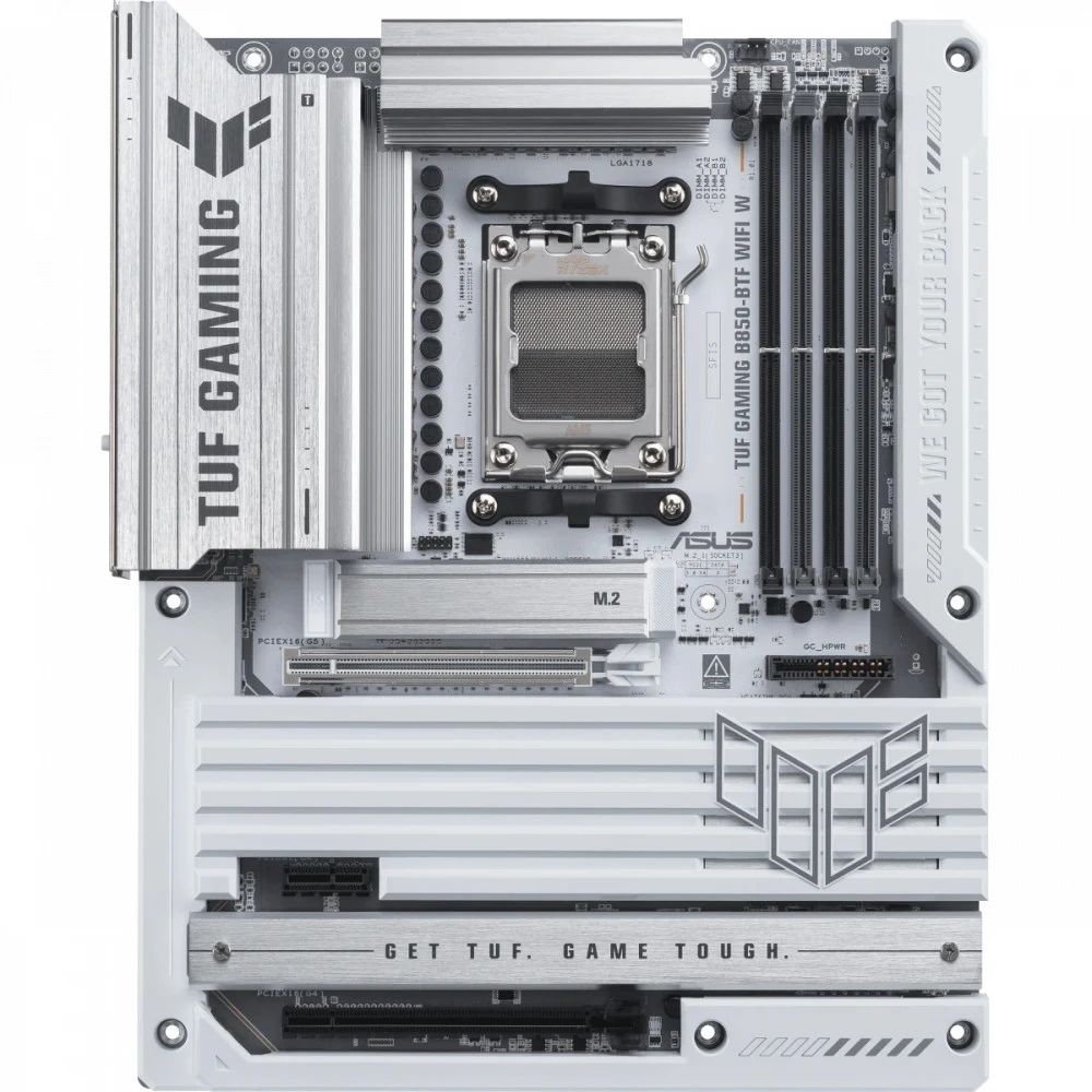 Материнская плата ASUS TUF GAMING B850-BTF WIFI W, AM5, B850, 4*DDR5, 4*SATA, 3*M.2, 7*USB 3.2, 2*USB 2.0, Type-C, 3*PCIx16, 1*PCIx1, DP+HDMI, ATX 90MB1KW0-M0EAY0