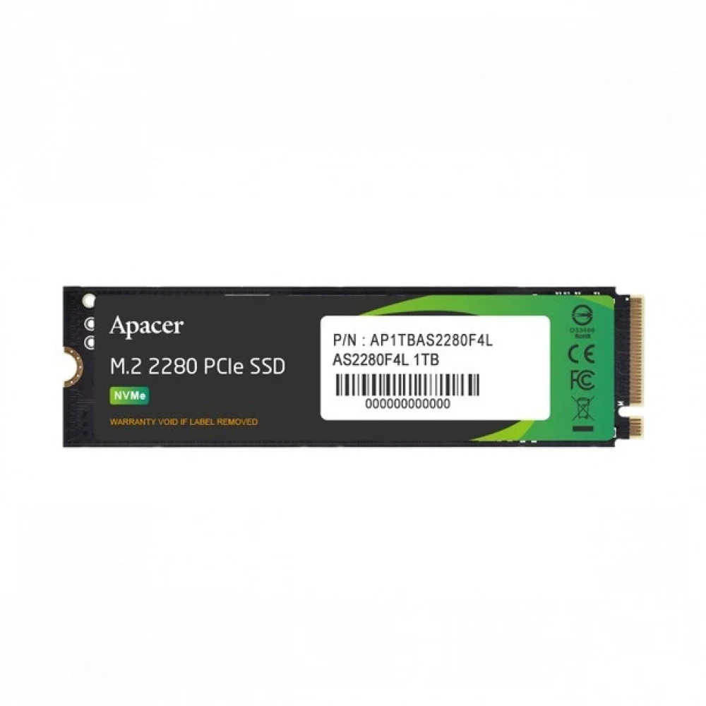 Твердотельный накопитель Apacer SSD AS2280F4L 1TB M.2 2280 PCIe Gen5x4, R10400/W8600 Mb/s, 3D NAND, MTBF 1.5M, NVMe, 600TBW, Retail, 5 years (AP1TBAS2280F4L-1)