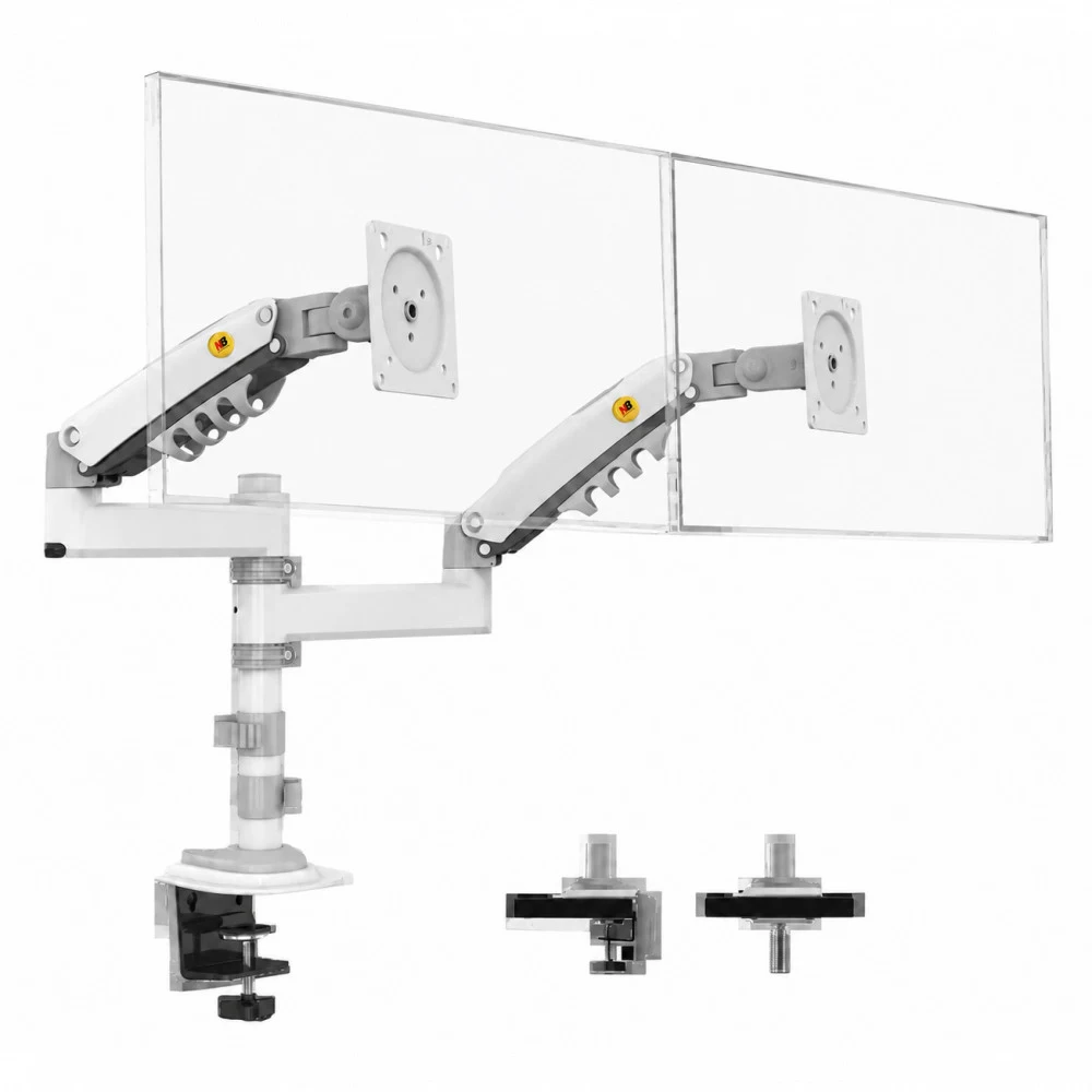 Крепление настольное NB H180-WE с газлифтом для 2х дисплеев 17"-27(32)", 2-9кг, VESA:75-100, белое H180-XE