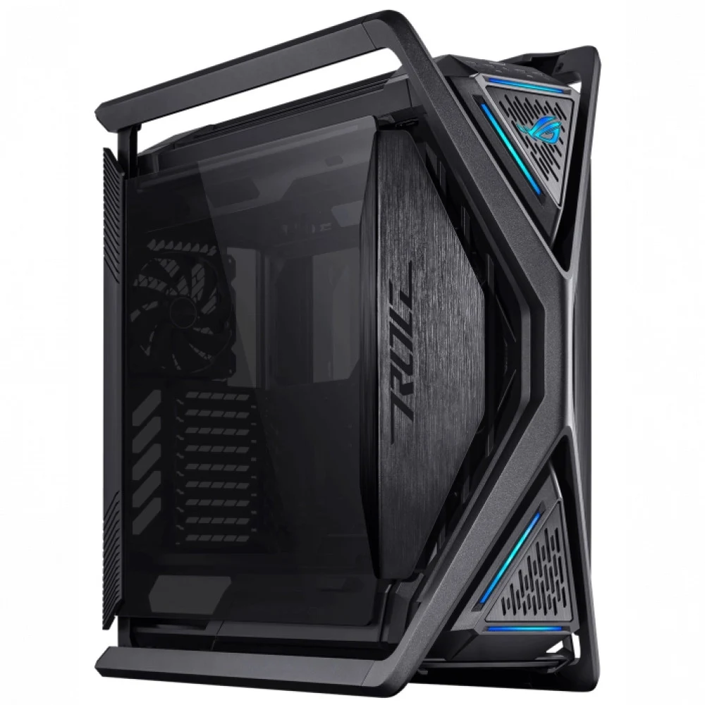 ASUS ROG Hyperion GR701 E-ATX Gaming case Black, 420 mm dual radiator support, four 140 mm fans, metal GPU holder, component storage, ARGB fan hub, Aura Sync, Dual USB Type-C ports, 60W fast chargin
