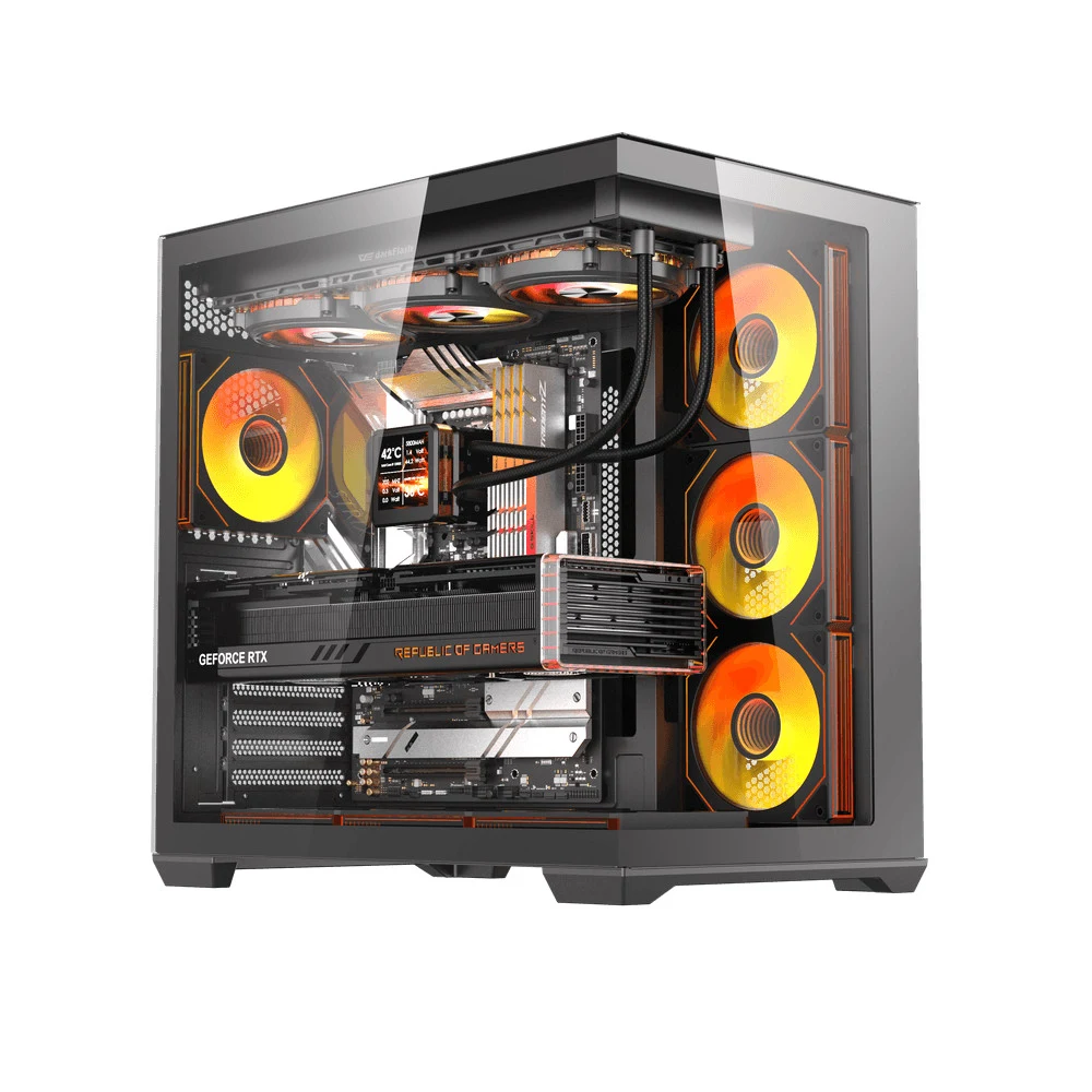 Компьютерный корпус DarkFlash C280, Black, 7xFan ARGB, E-ATX DF-C280-EATX-BK