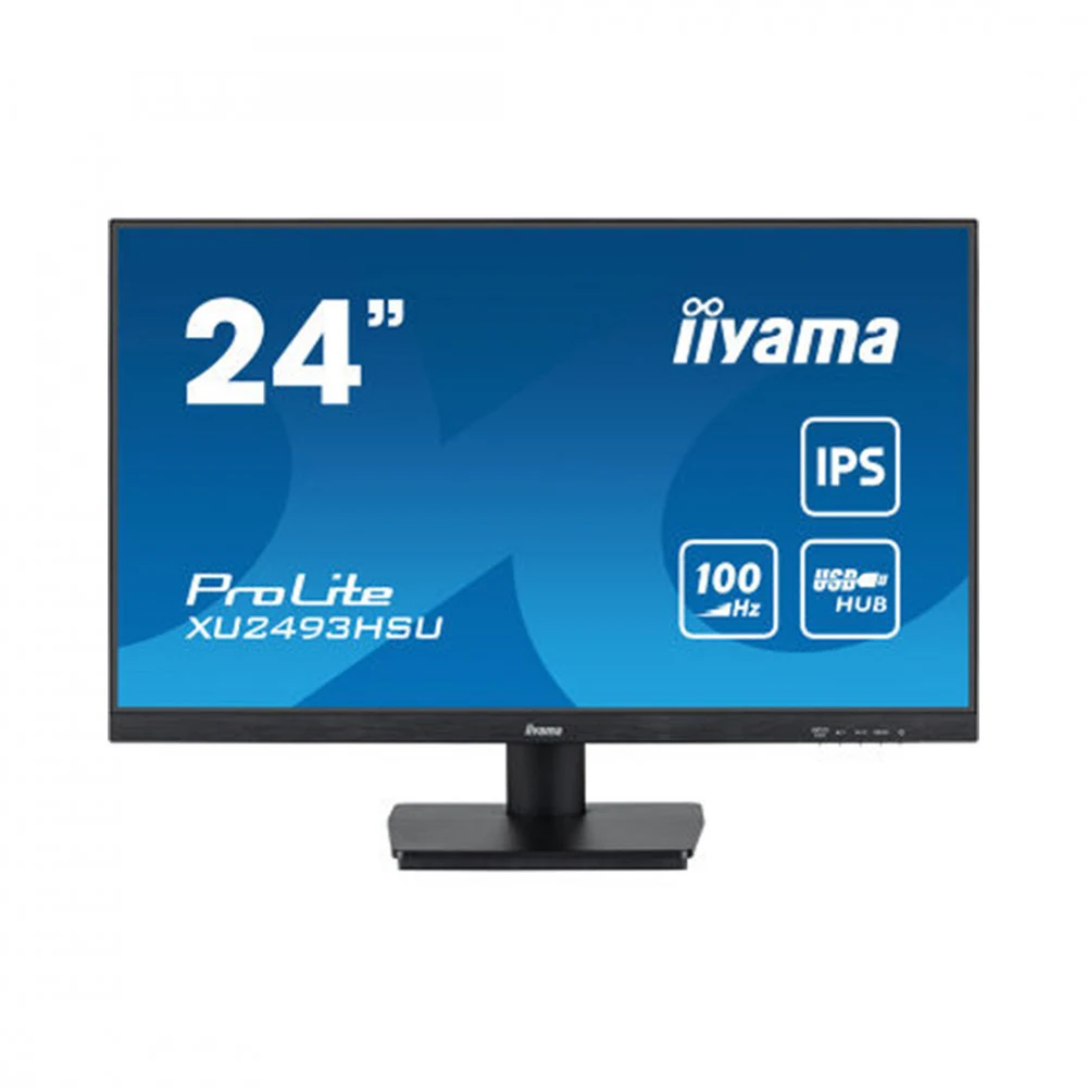 Монитор, iiyama, ProLite PL2493HS, XU2493HSU-B7 A, 23.8", 1920 x 1080, IPS, 100ГЦ, HDMI*1, DP*1, USB*2, 300 кд/м2, 1300:1, 1мс, Регулировка наклона, 100х100 мм,178/178, 16:9, 16.7, Черный