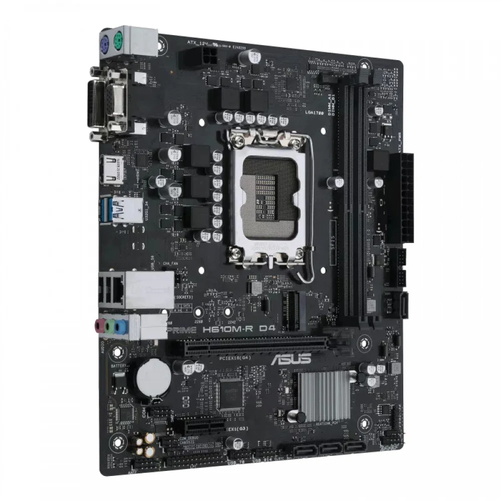 Материнская плата ASUS H610M-R D4-SI (LGA1700/H610/2xDDR4/mATX/HDMI, DVI, VGA) (90MB1B40-M0ECY0)