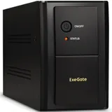 ИБП ExeGate SpecialPro UNB-1000.LED.AVR.4SH.RJ.USB (1000VA/650W,LED, AVR,4*EU/Тип F(Schuko), RJ45/11,USB, батарея 12V 7.2Ah - 2 шт., металлический корпус, Black)
