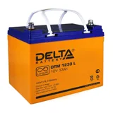 Свинцово-кислотный аккумулятор DELTA серии DTM 1233 L Напряжение 12В, Емкость 33Ач, AGM, 195x130x155\(168) мм, 10.5кг, Сферы применения: Источники бесперебойного питания, Источники резервного энерго
