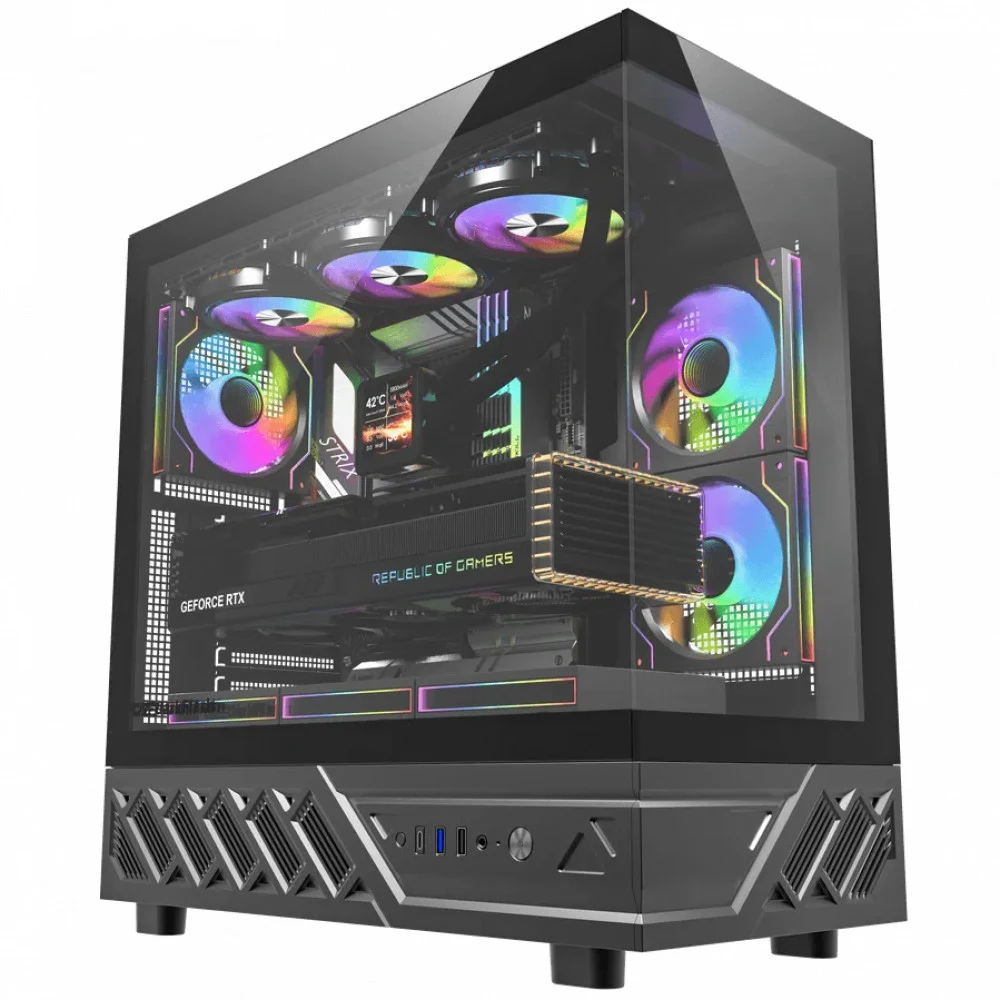 Компьютерный корпус DarkFlash DS950, Black, 6xFan DM20 ARGB, ATX DF-DS950-BK