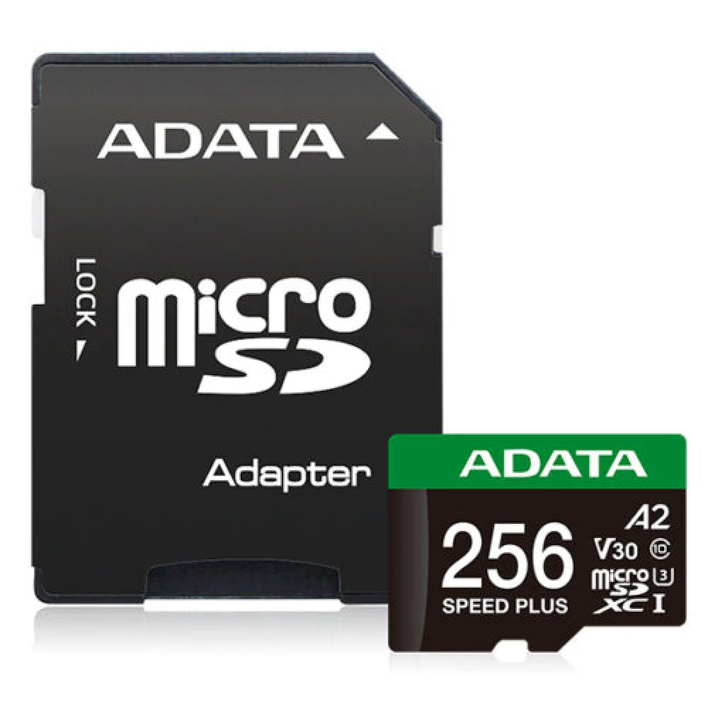 Карта памяти microSDXC 256GB ADATA Speed Plus UHS-I U3/V30/A2, до 180/160 MB/s, Durable (Water-/Shock-/X-Ray-Proof), RTL