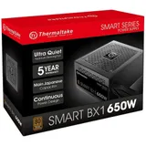 Блок питания, Thermaltake, Smart BX1 650W, PS-SPD-0650NNSABE-1, 650W, ATX, Bronze, APFC, 20+4 pin, 4+4pin, 6*Sata, 4*Molex, 2*PCI-E 6+2 pin, FDD, Non-modular, Вентилятор 12 см, 150*86*140мм, Чёрный