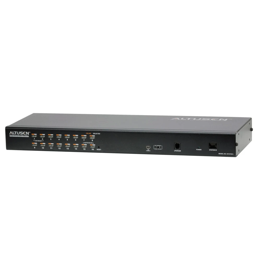 Переключатель KVM, 1 local user PS2+VGA+1 IP user => 16 cpu (PS2/USB/Sun+VGA)/RS232, без шнуров KH1516AI/KH1516AI-AX-G/ Cat 5 High-Density KVM over the NET.