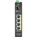 ZYXEL RGS100-5P-ZZ0101F Промышленный PoE+ коммутатор Zyxel RGS100-5P, 4xGE PoE+, 1xSFP, крепление на стену/DIN-рейку, IP30, два источника питания DC, бюджет PoE 120 Вт