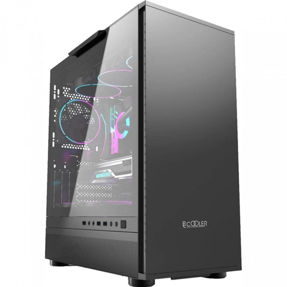 Корпус без блока питания/ Case PCCooler IE200 BK, Midi-Tower, TG, 1x120mm ARGB, 1xUSB-A 3.0 + 2xUSB-A 2.0, E-ATX, ATX, mATX, mITX Black