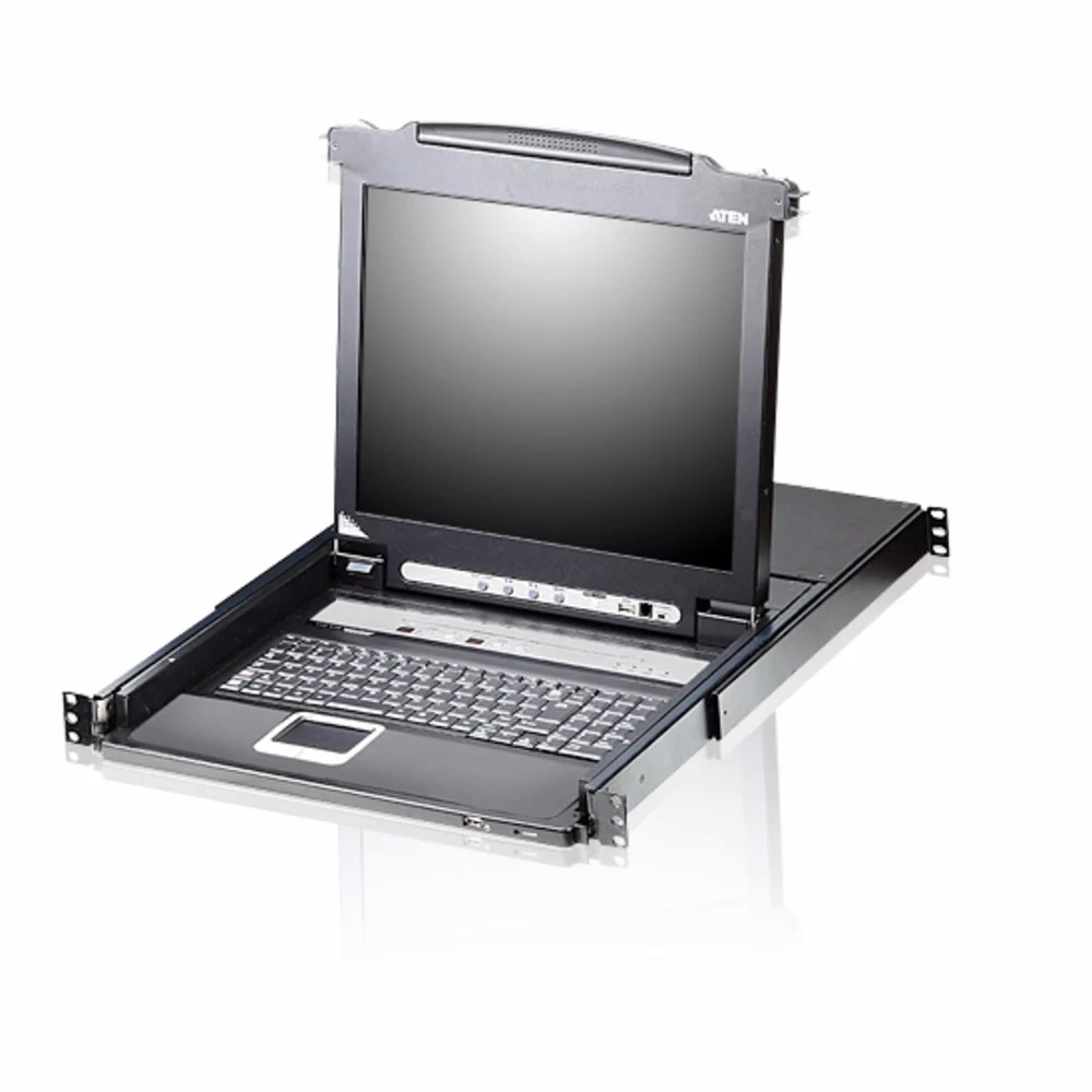 КВМ-консоль с переключателем, ATEN, CL5716M-ATA-RG, 17", 16-Port, PS/2-USB, VGA, LCD KVM Switch, W/RU KB, W/EU Cord