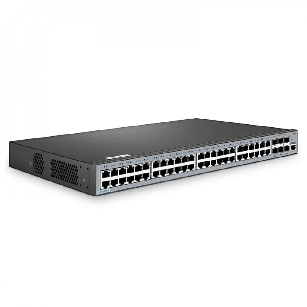 S2900-48T6X Коммутатор Ethernet switch with 48 GE ports and 6 10GE ports(1 Console port, 48 GE TX ports, 6 10GE SFP+ ports, an AC220V power supply, the cooling fan, 1U, 19-inch rack mounted installa