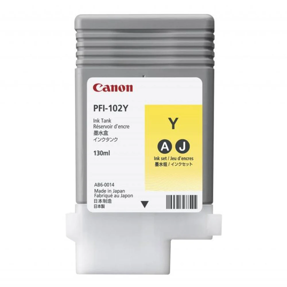 Картридж Canon/PFI-102Y/Ink/№102/желтый/130 мл Объем картриджа: 130 мл Дополнительные Цвет: желтый Модель: Canon iPF510., Canon iPF605, Canon iPF610., Canon iPF650, Canon iPF655, Canon iPF710, Canon