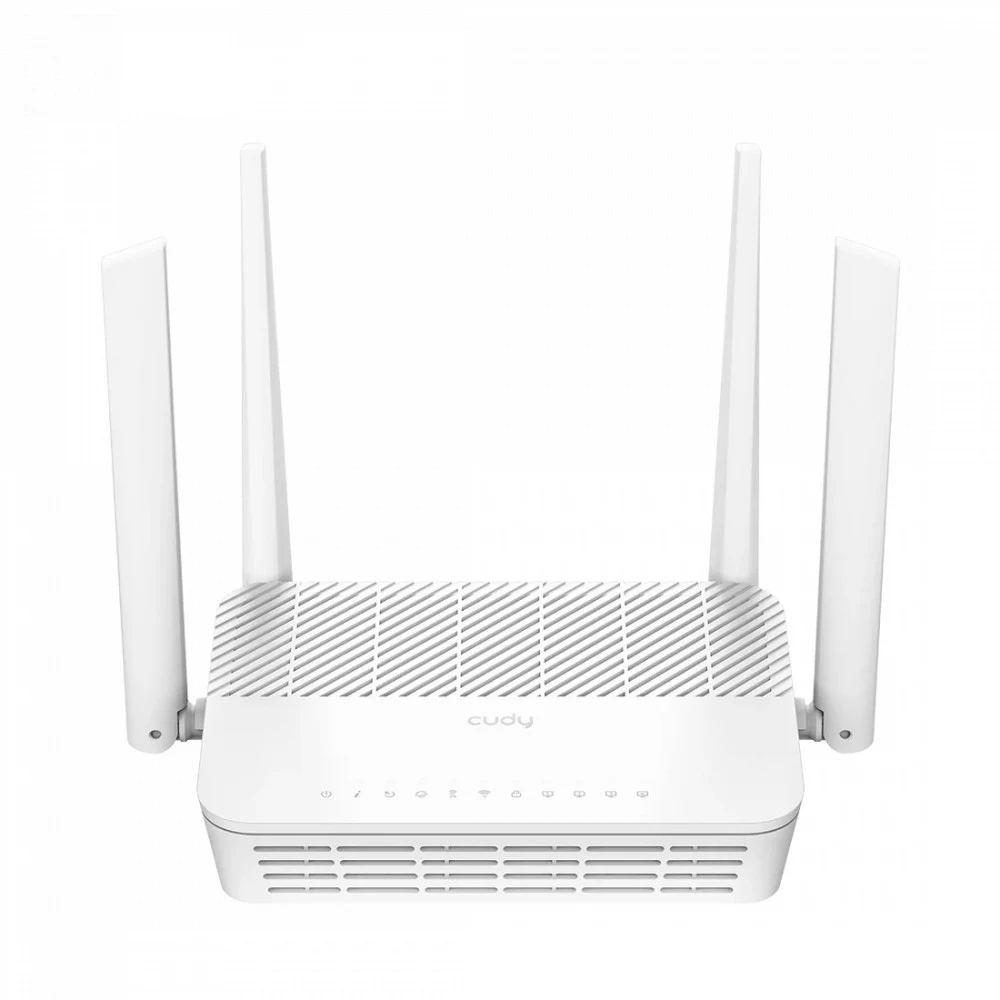 Маршрутизатор CUDY GP3000 AX3000 Wi-Fi 6 GPON Router Dual Band Gigabit xPON, Realtek chipset, GPON/EPON, 2402Mbps at 5GHz + 576Mbps at 2.4GHz, 802.11ax/ac/a/b/g/n, 1 PON Port, 4 Gigabit RJ45 port, P