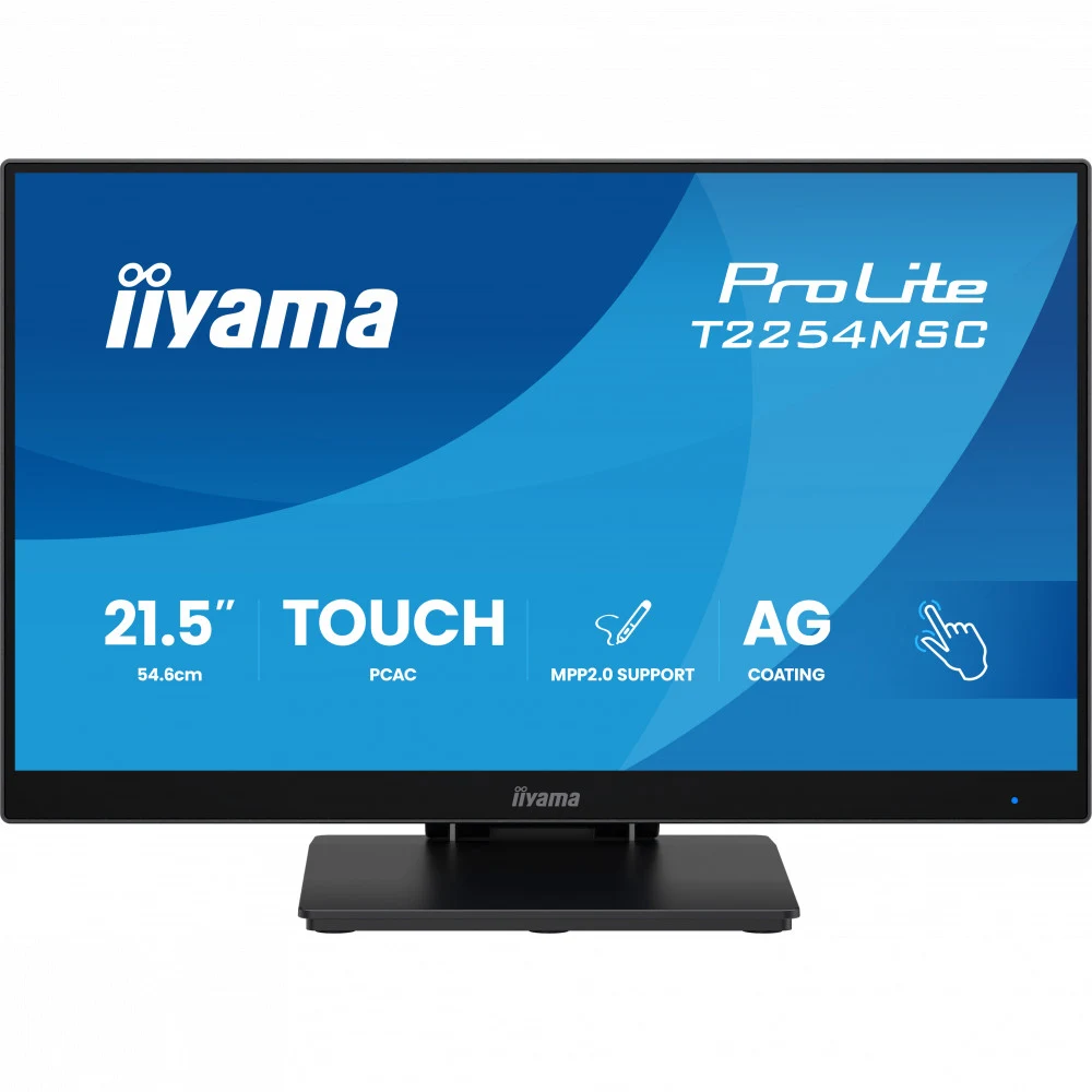 Монитор, iiyama, ProLite PLT2254M, T2254MSC-B2AG, TOUCH, 21.5", 1920 x 1080, IPS, 120ГЦ, HDMI (v2.0), DP(v1.2), DVI, USB (v3.2 x2), 300кд/м2, 1300:1, 4мс, Регулировка наклона/поворота/высоты/вращени