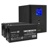 Комплект ИБП EX295989RUS + батарея 200Aч EX282991RUS 2шт (инвертор, синус, для котла) ExeGate SineTower SZ-2000.LCD.AVR.3SH.1C13.USB <2000VA/1600W, чистый синусоида, LCD дисплей, AVR, 3*Schuko+1*C13
