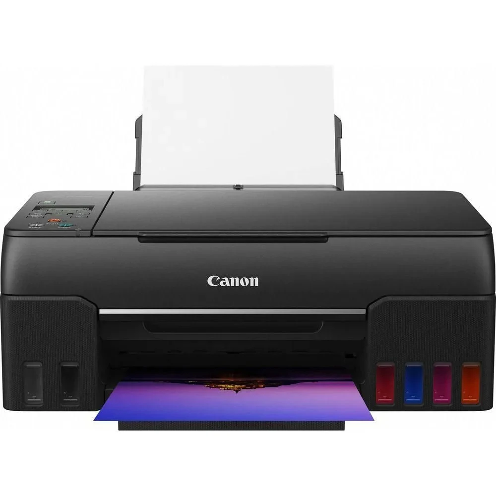 Цветное МФУ, Canon, Pixma G640, 4620C009AA, Струйное, A4, 3,9 изобр./мин. (A4), Чернила GI-43, СНПЧ, Подача 100 листов, Планшетный сканер, 1,5 мс/линия, ЖК-дисплей Full Dot, USB 2.0, Wi-Fi