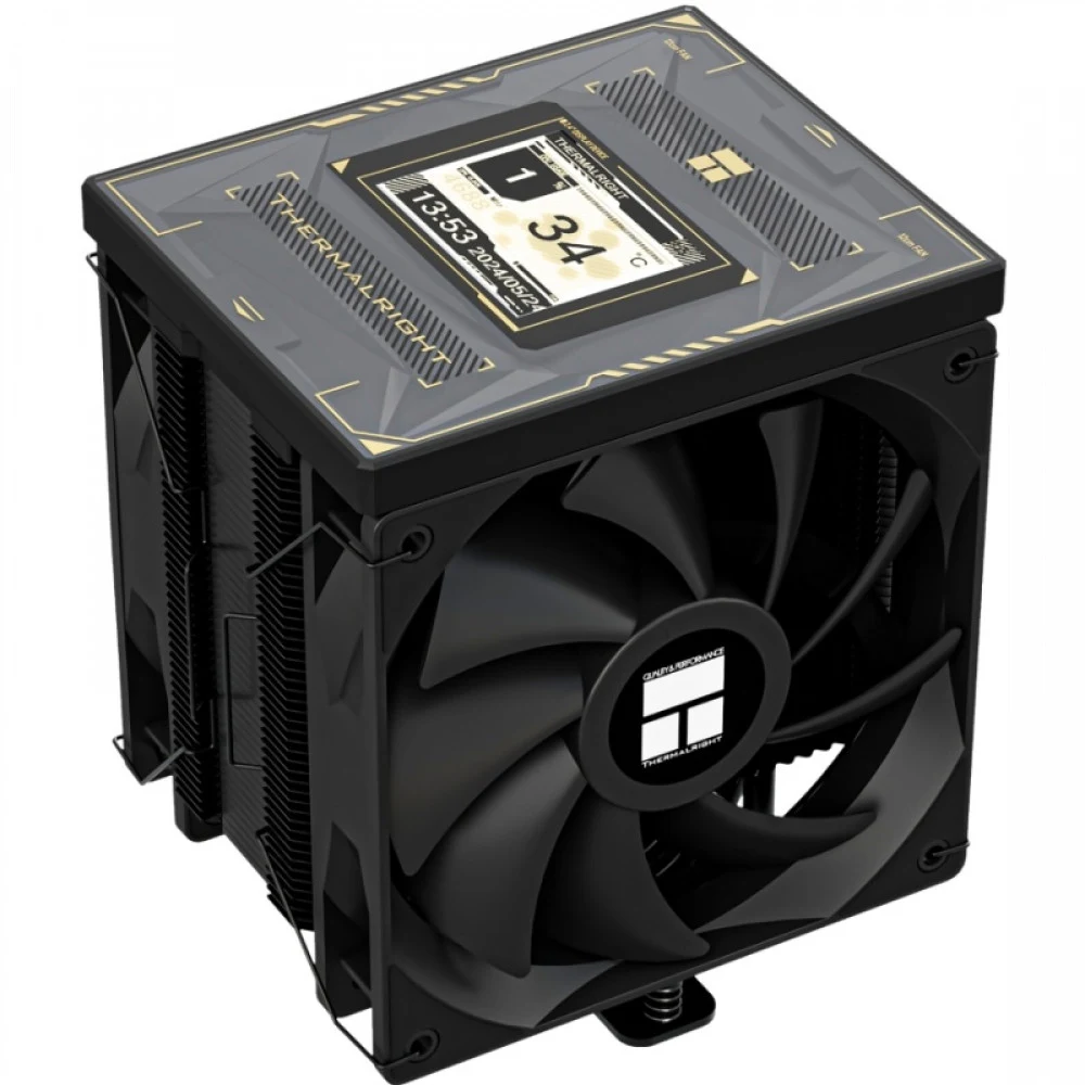 Устройство охлаждения(кулер) Thermalright Burst Assassin Vision 120 Soc-AM5/AM4/1200/1700/1851 черный 4-pin 25.6dB Al+Cu LCD Ret (BA120-VISION-BL)