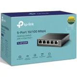 Коммутатор TP-LINK TL-SF1005P 5-портовый 10/100 Мбит/с настольный коммутатор с 4 портами PoE, 5 портов RJ45 10/100 Мбит/с, включая 4 порта PoE, бюджет PoE до 58 Вт, стальной корпус {12} (083199)