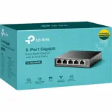 Коммутатор TP-LINK TL-SG105PE Easy Smart гигабитный 5-портовый коммутатор с 4 портами PoE+, металлический корпус, настольная установка, бюджет PoE — 65 Вт, поддержка 802.1q VLAN, приоритизация (QoS)
