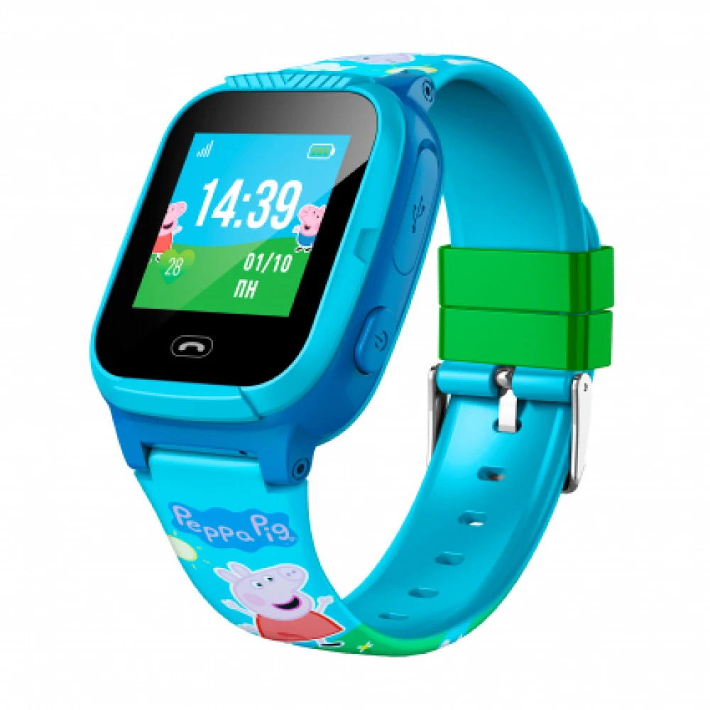 Смарт-часы Jet Kid Peppa Pig, 1.2", 240х240, TFT, 400мАч, Wi-Fi, GPS, micro-USB, Blue