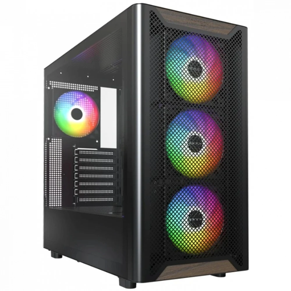 Корпус Montech XR Wood черный без БП ATX 9x120mm 4x140mm 2xUSB3.0 audio bott PSU