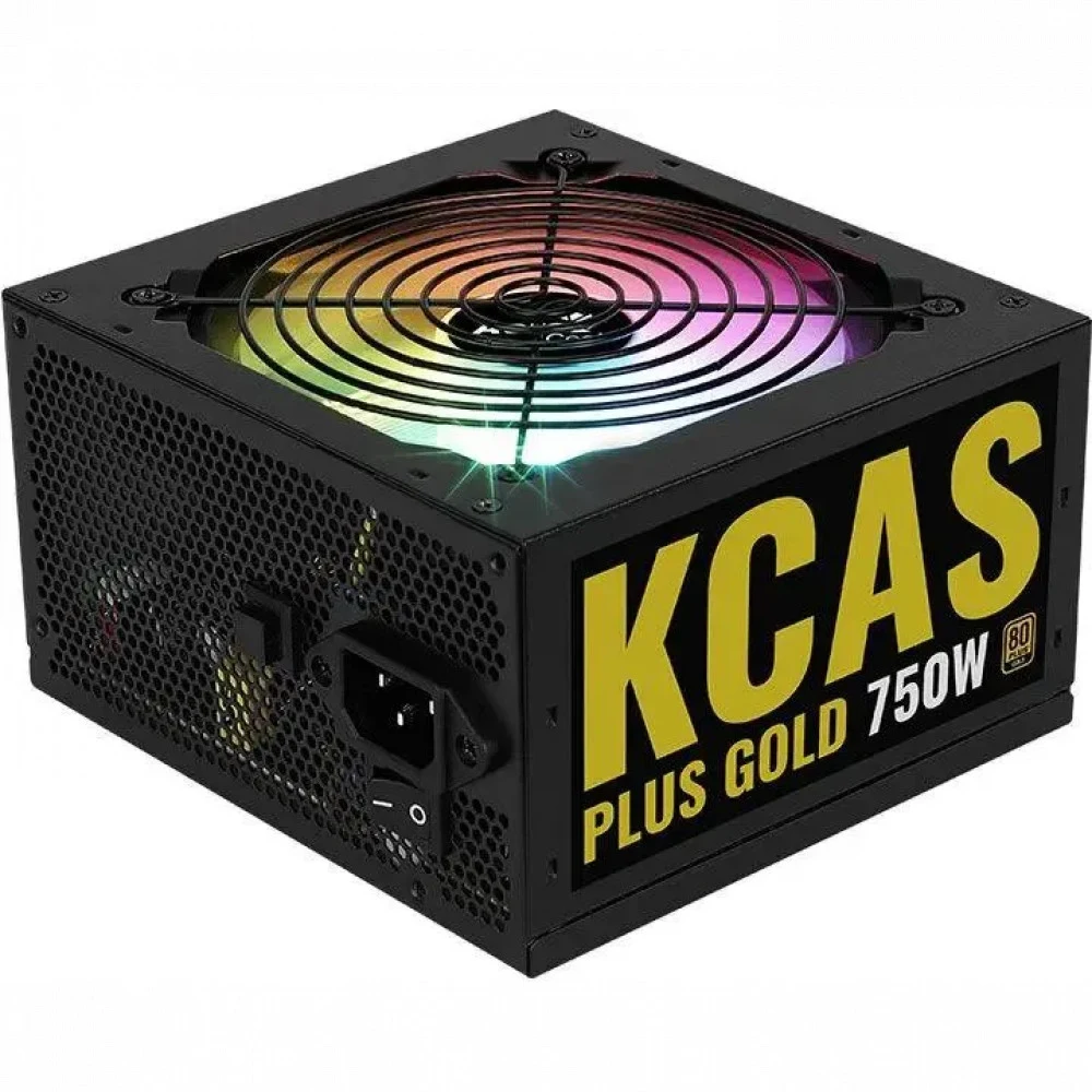Блок питания ATX 750W AeroCool KCAS Plus Gold 750W RGB, 20+4+8/24+8+8, 8SATA, 4mol, 3x6+2p PCI-E,ATX