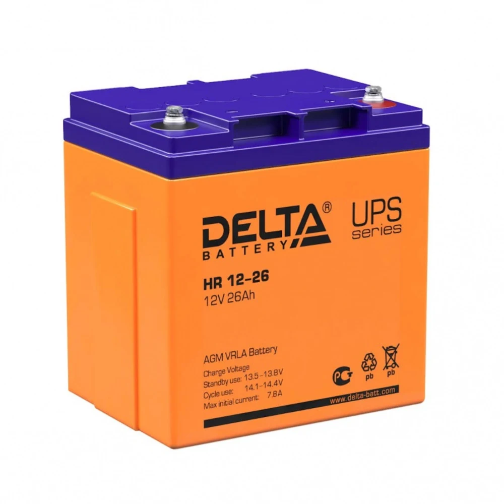 HR 12-26 Delta Аккумуляторная батарея, 12 / 26A, 165х125х175мм