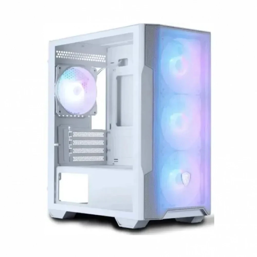 Корпус MSI MAG FORGE M100R WHITE Mini-Tower, MATX, 1xUSB 3.0, 2xUSB 2.0, 4x120mm ARGB Fan, ARGB Control Board, Tempered Glass Window, Brown Box (932220)