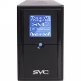 Источник бесперебойного питания, SVC, V-650-L-LCD, Мощность 650ВА/390Вт, Диапазон работы AVR: 165-275В, AVR в режиме Booster: 138-292В, Бат.: 12В/7,5 Ач*1шт., 3 вых.: 2 Shuko CEE7+1 IEC C13 (Bypass)