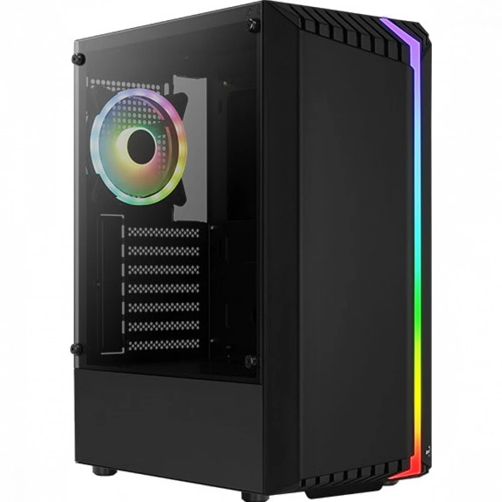 Корпус AeroCool Bionic-G-BK-v2, Midi Tower, ATX, Black, 2x3.5"/2x2.5", USB, 2xUSB3.0