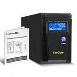 ИБП (инвертор, синус, для котла) ExeGate SineTower SN-600.LCD.AVR.2SH (600VA/360W, чистая синусоида, LCD дисплей, AVR, 2*EU/Тип F(Schuko), батарея 12V 7.2Ah, линейно-интерактивный, Black)