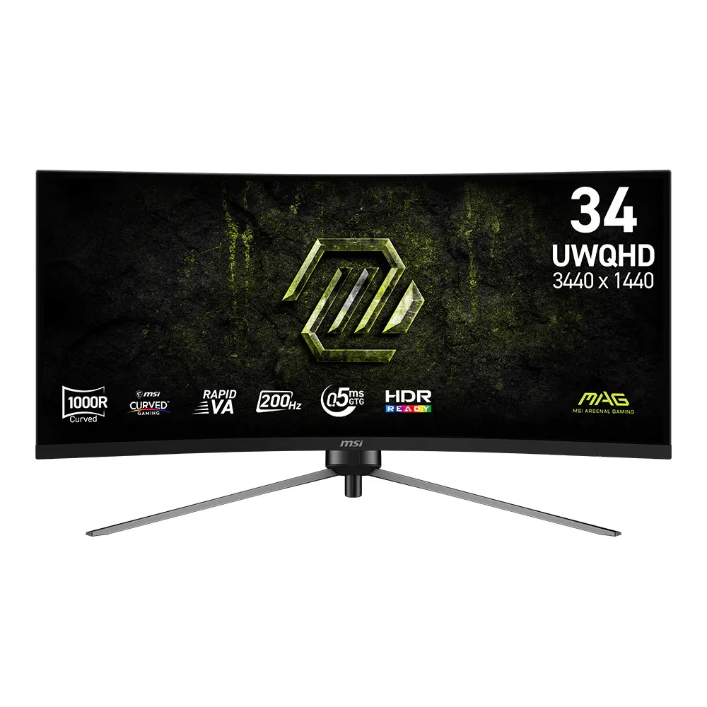 Монитор MSI 34" MAG 345CQRF E20 1000R, 21:9, VA, UWQHD, 0,5ms, 300cd, 200Hz, HDMI, DP, HAS