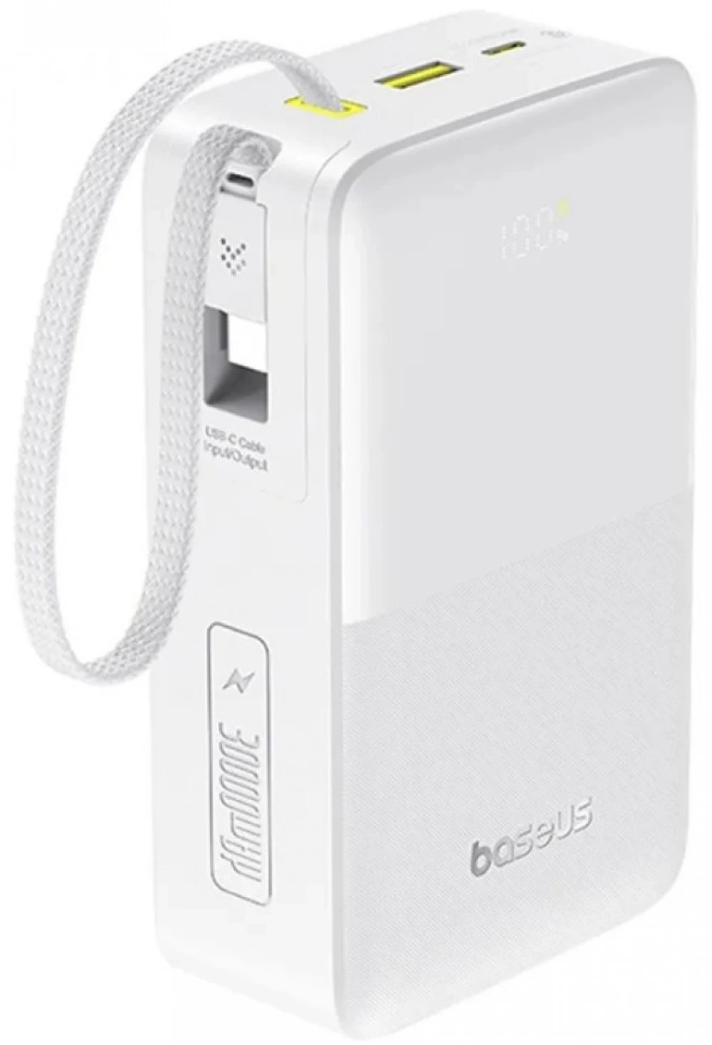 Power bank Baseus EnerFill FC51 Bipow2 Pro Digital Display, 30000mAh,22.5W,2USB Type-C,USB-A,M White