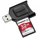 Флеш карта SDHC 32Gb Kingston, UHS-II Class U3 V90, чтение: 300Мб/с, запись: 260Мб/с <SDR2/32GB>