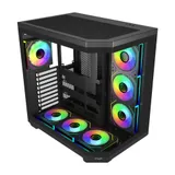 Компьютерный корпус FSP U580-BA, Без БП, 2xUSB3.0/Type-C, 7xARGB 120, Curved Glass, Black, ATX(BTF) U580-BA