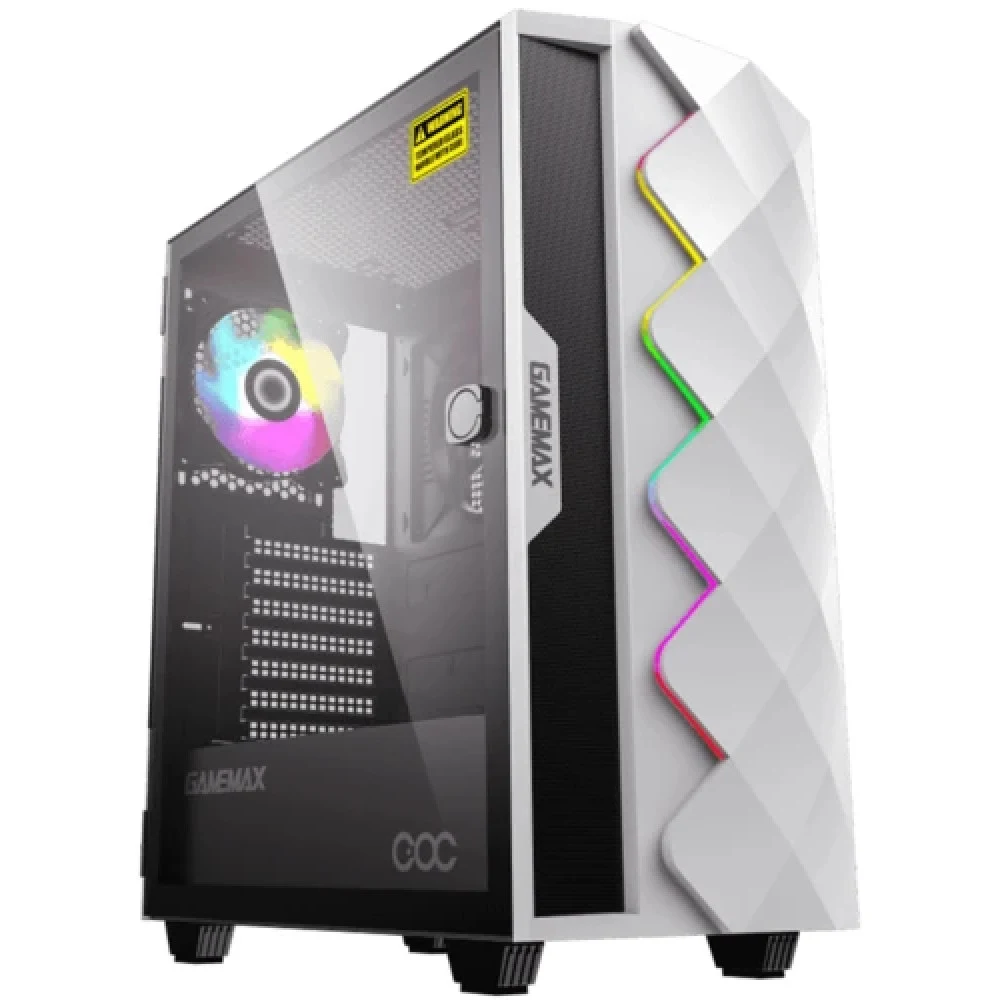 Корпус ПК без БП GameMax Diamond COC White &lt MATX, 1x120FAN, 1x140COC&gt