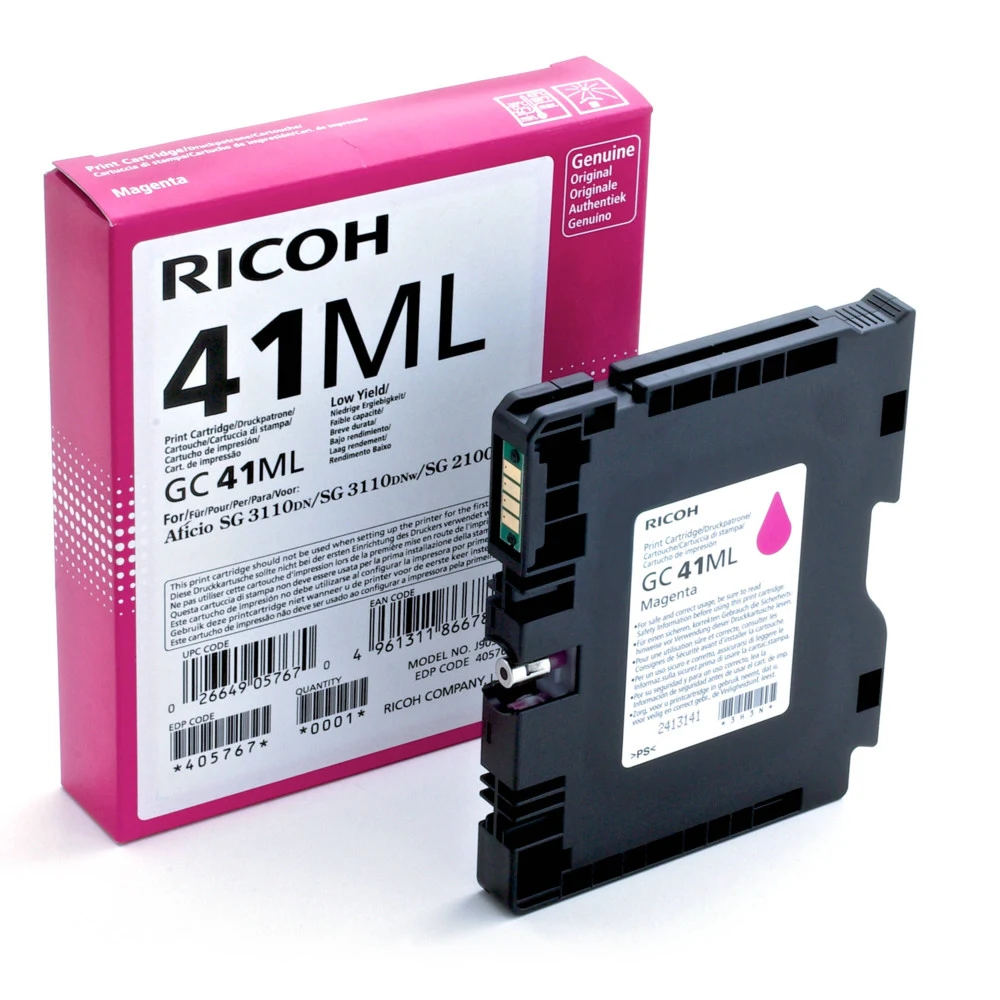 Гелевый картридж Ricoh тип GC 41МL пурпурный, 600 стр., для Ricoh Aficio SG2100N/3110DN/3110DNw/3100SNw/3110SFNw
